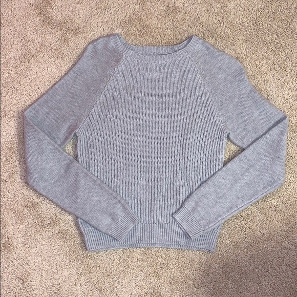 Aeropostale Sweaters - Women’s Aéropostale Light Gray Knit Cropped Sweater